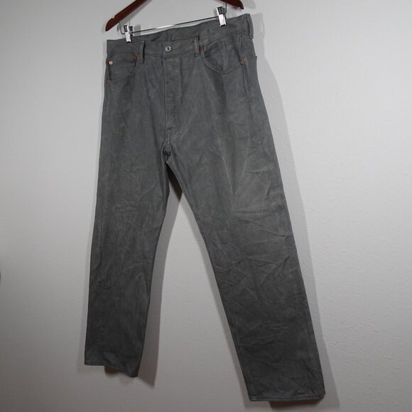 Levi's 501 Jeans Men's Size 38x32 Silver Gray Denim Shrink to Fit Button Fly - Picture 5 of 13
